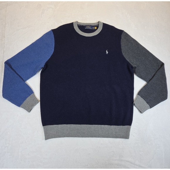 Polo Ralph Lauren Other - Polo Ralph Lauren Wool Alpaca Color-block Knit Crewneck Sweater Mens XL  Preppy